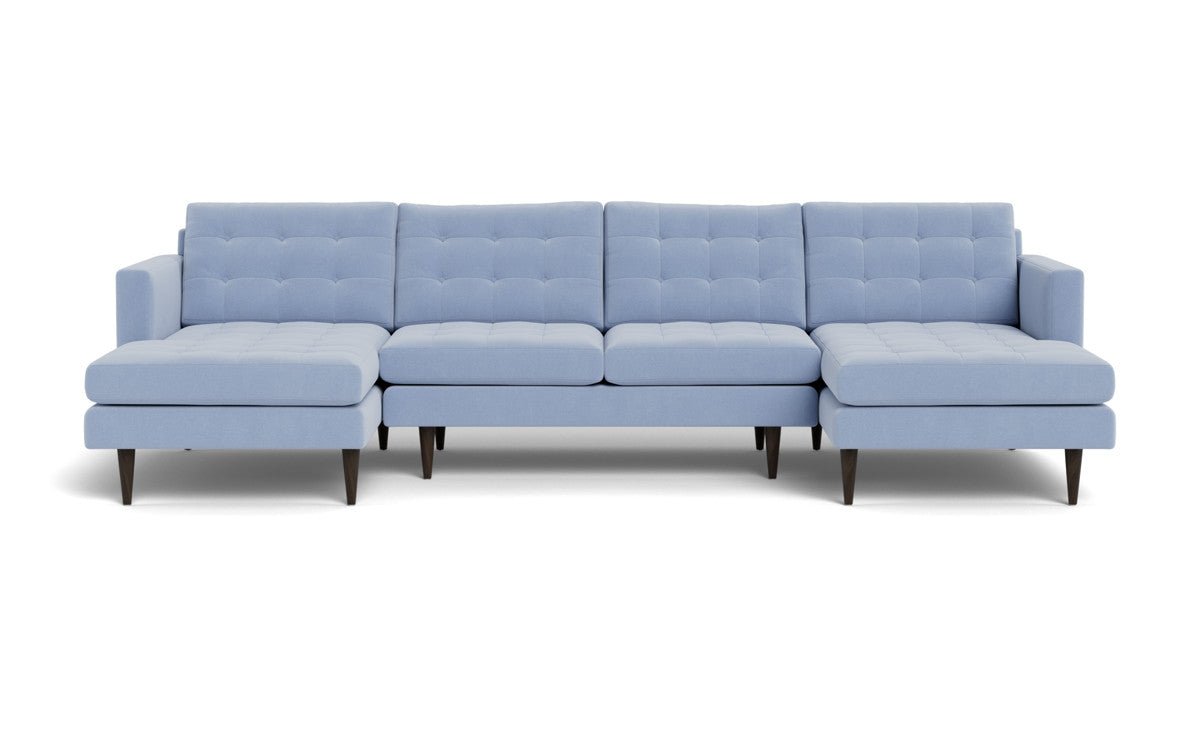 Wallace 126" Double Chaise U Sectional - Dream French Blue