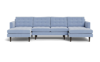 Wallace 126" Double Chaise U Sectional - Dream French Blue