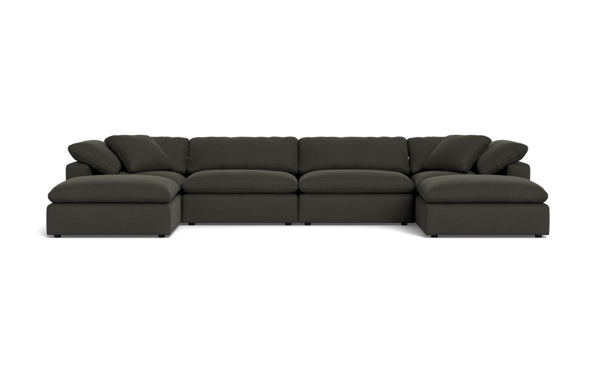 Fluffy 178" 4 Piece Sectional W/Double Otto - Dream Chocolate