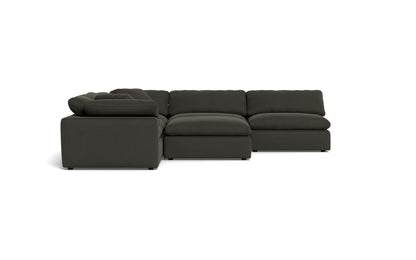 Fluffy 133.5" 5 Piece Sectional W/Ottoman - Dream Chocolate