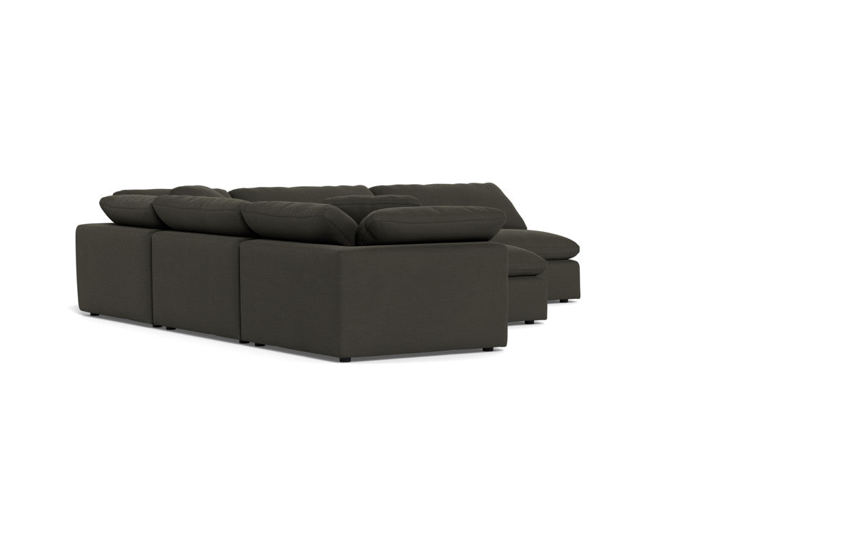 Fluffy 133.5" 5 Piece Sectional W/Ottoman - Dream Chocolate