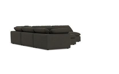 Fluffy 133.5" 5 Piece Sectional W/Ottoman - Dream Chocolate
