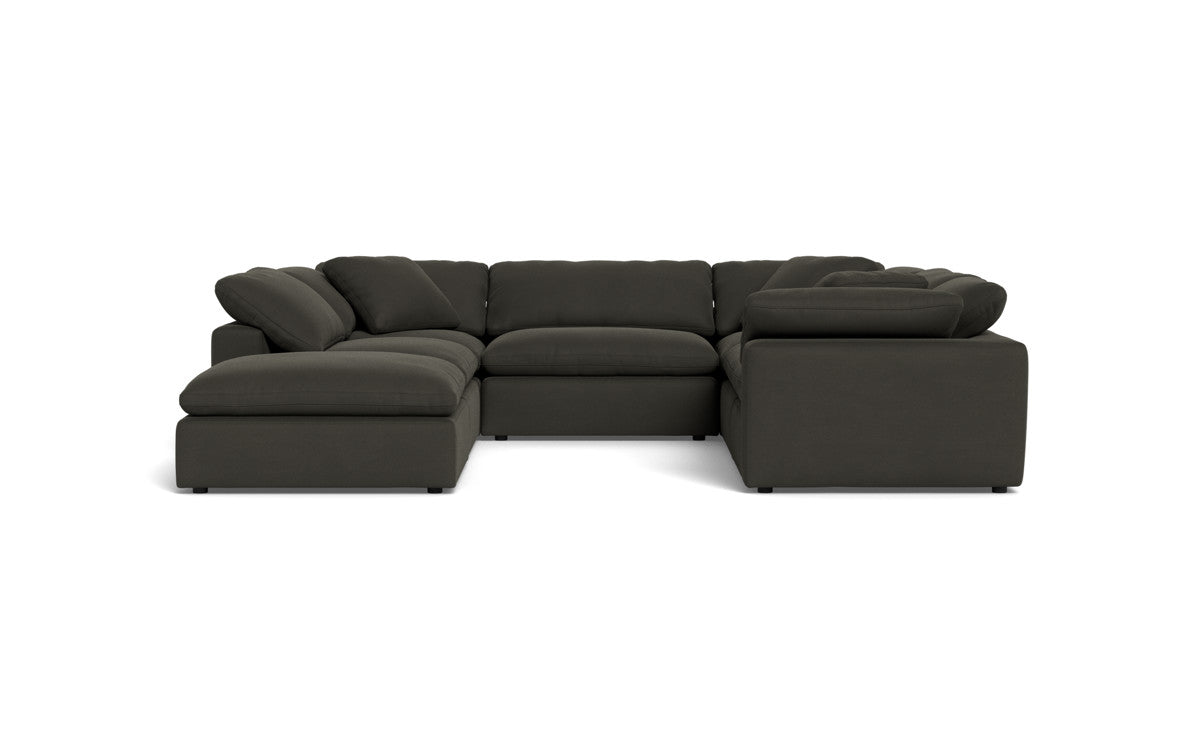 Fluffy 133.5" 6 Piece Sectional W/Ottoman - Dream Chocolate