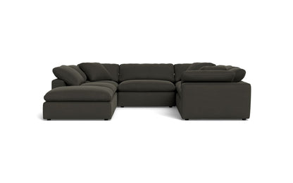 Fluffy 133.5" 6 Piece Sectional W/Ottoman - Dream Chocolate