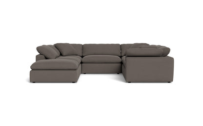 Fluffy 133.5" 6 Piece Sectional W/Ottoman - Toscana Otter