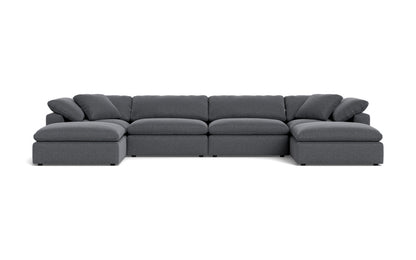Fluffy 178" 4 Piece Sectional W/Double Otto - Bennett Charcoal