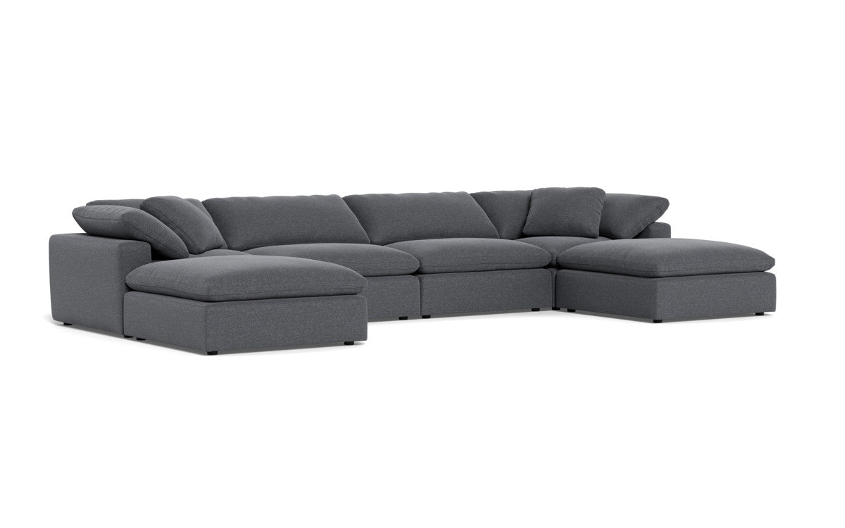 Fluffy 178" 4 Piece Sectional W/Double Otto - Bennett Charcoal