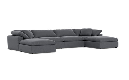Fluffy 178" 4 Piece Sectional W/Double Otto - Bennett Charcoal