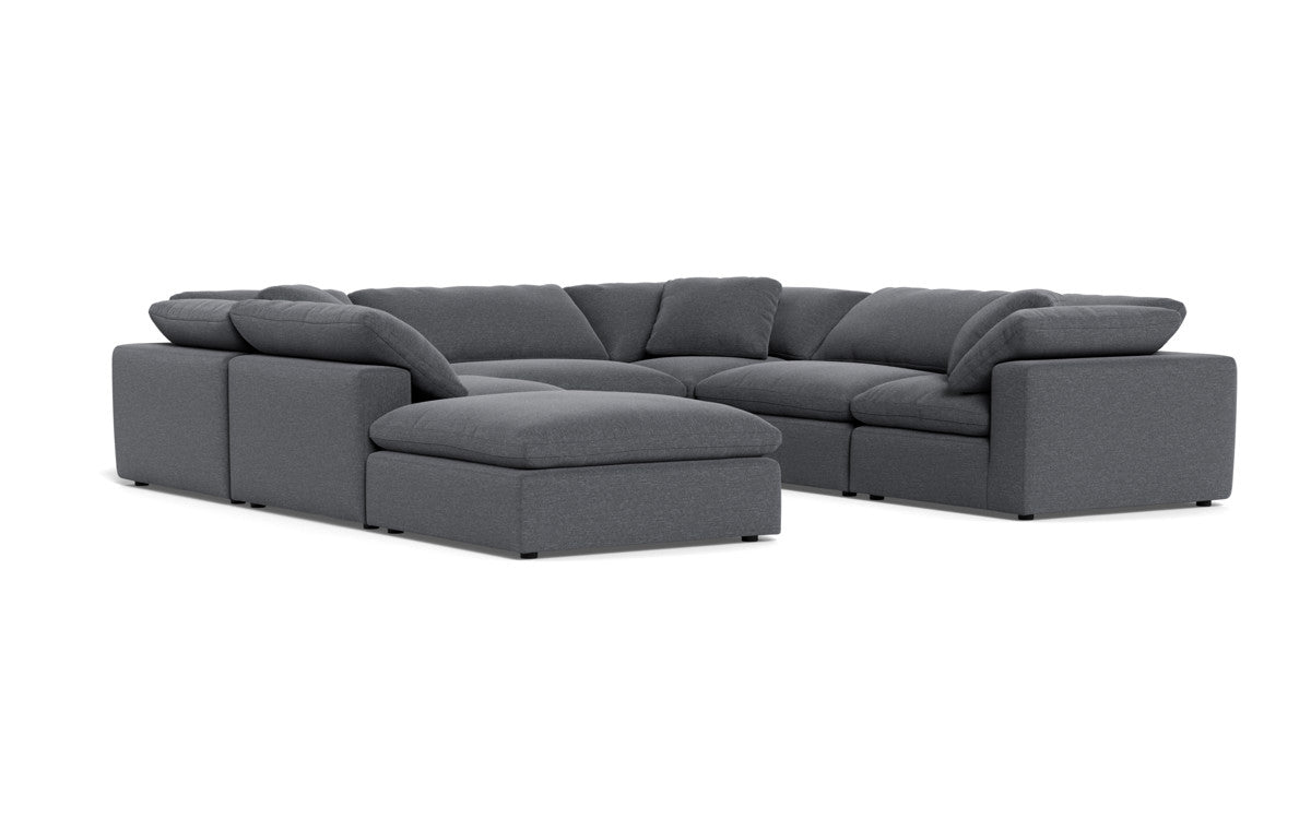 Fluffy 133.5" 6 Piece Sectional W/Ottoman - Bennett Charcoal