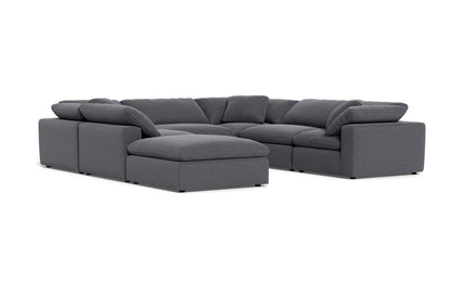 Fluffy 133.5" 6 Piece Sectional W/Ottoman - Bennett Charcoal