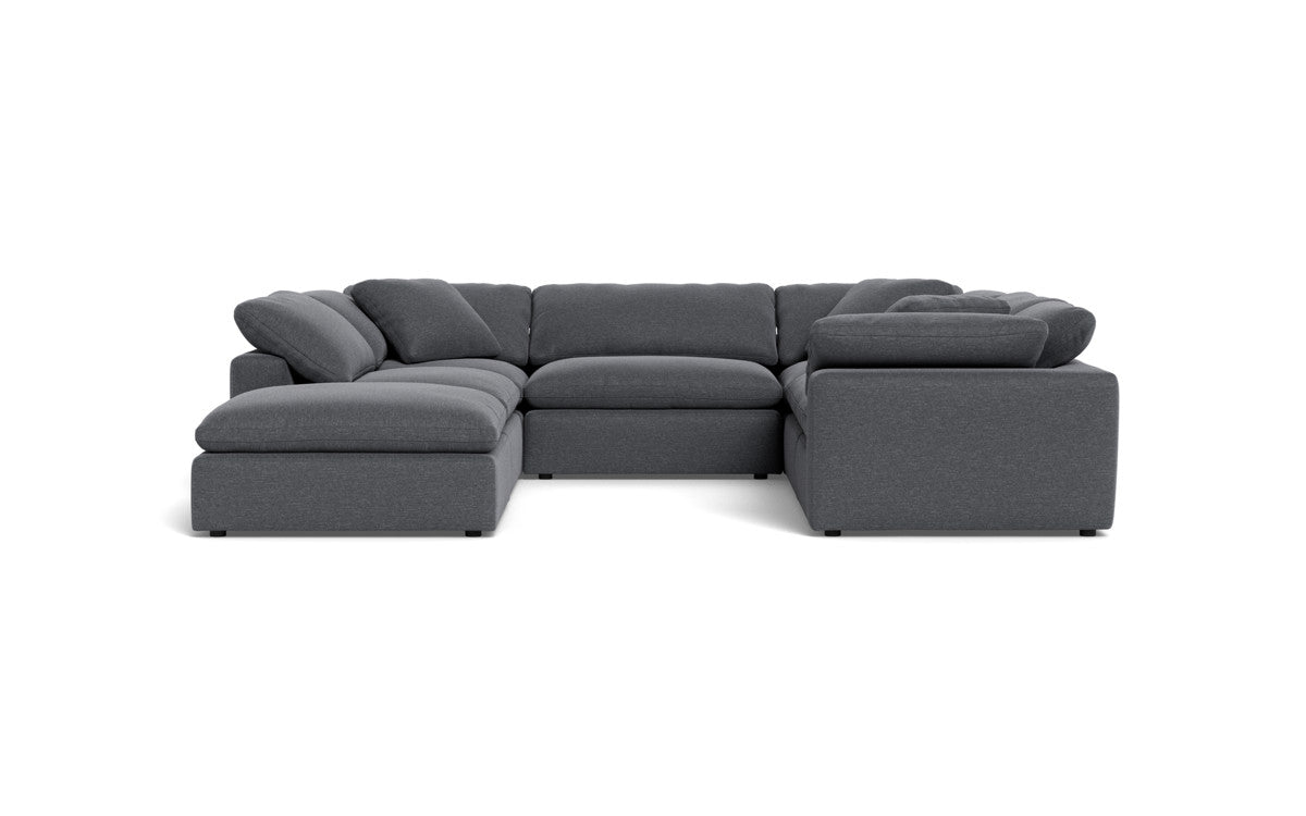 Fluffy 133.5" 6 Piece Sectional W/Ottoman - Bennett Charcoal