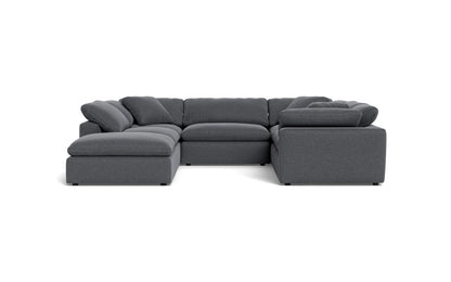 Fluffy 133.5" 6 Piece Sectional W/Ottoman - Bennett Charcoal