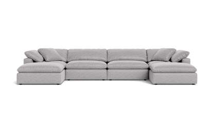 Fluffy 178" 4 Piece Sectional W/Double Otto - Bennett Dove