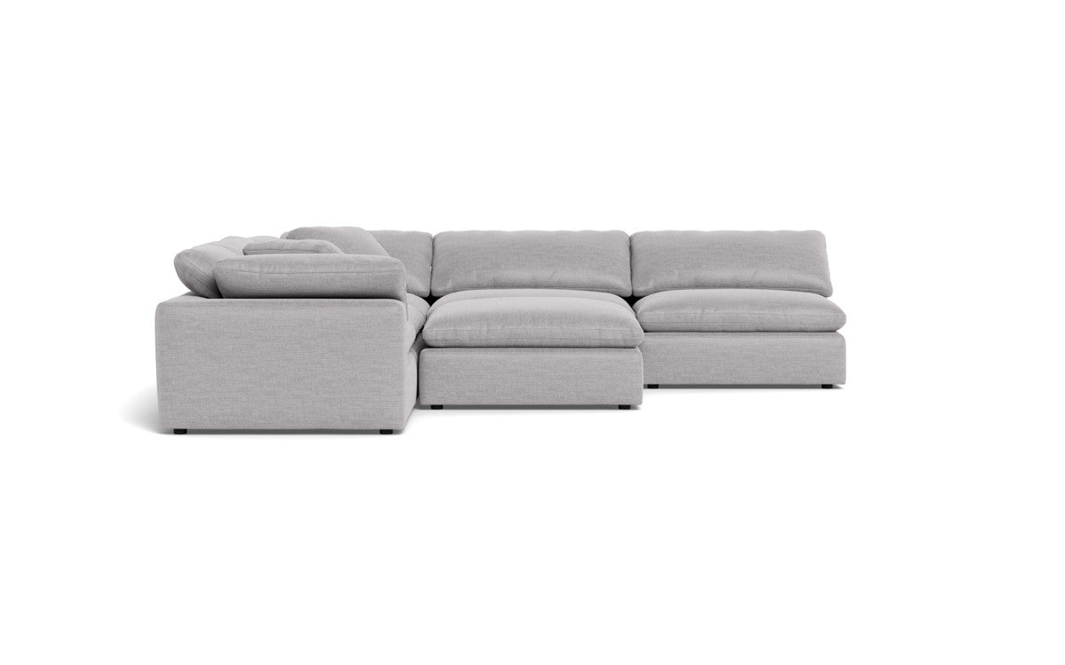 Fluffy 133.5" 5 Piece Sectional W/Ottoman - Bennett Dove