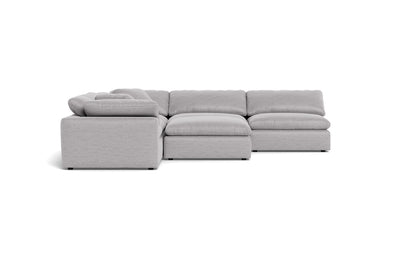 Fluffy 133.5" 5 Piece Sectional W/Ottoman - Bennett Dove