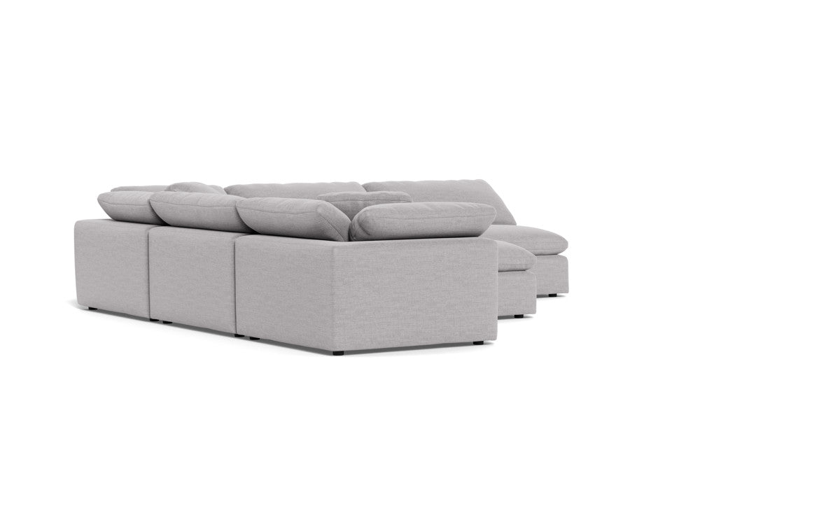 Fluffy 133.5" 5 Piece Sectional W/Ottoman - Bennett Dove