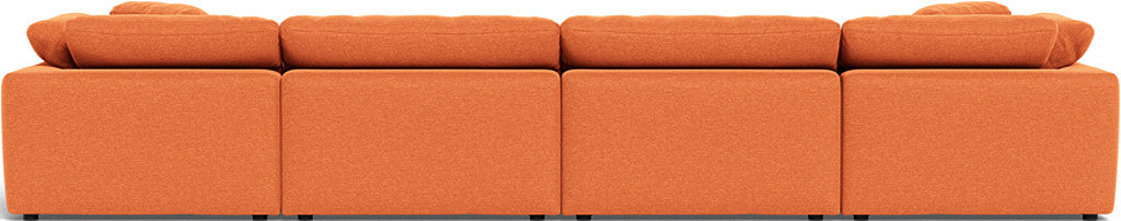 Fluffy 178" 4 Piece Sectional W/Double Otto - Bennett Orangeade