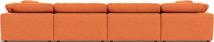 Fluffy 178" 4 Piece Sectional W/Double Otto - Bennett Orangeade