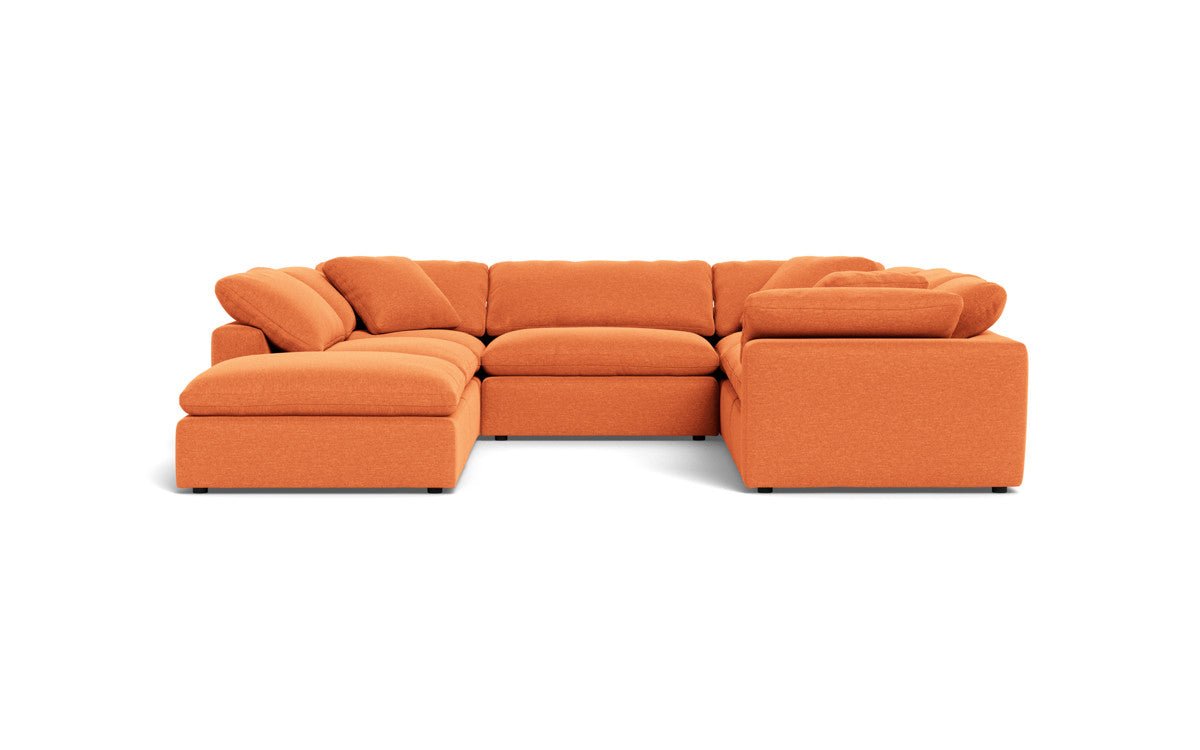 Fluffy 133.5" 6 Piece Sectional W/Ottoman - Bennett Orangeade
