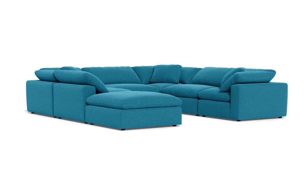 Fluffy 133.5" 6 Piece Sectional W/Ottoman - Bennett Peacock