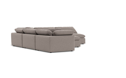 Fluffy 133.5" 5 Piece Sectional W/Ottoman - Bennett Praline
