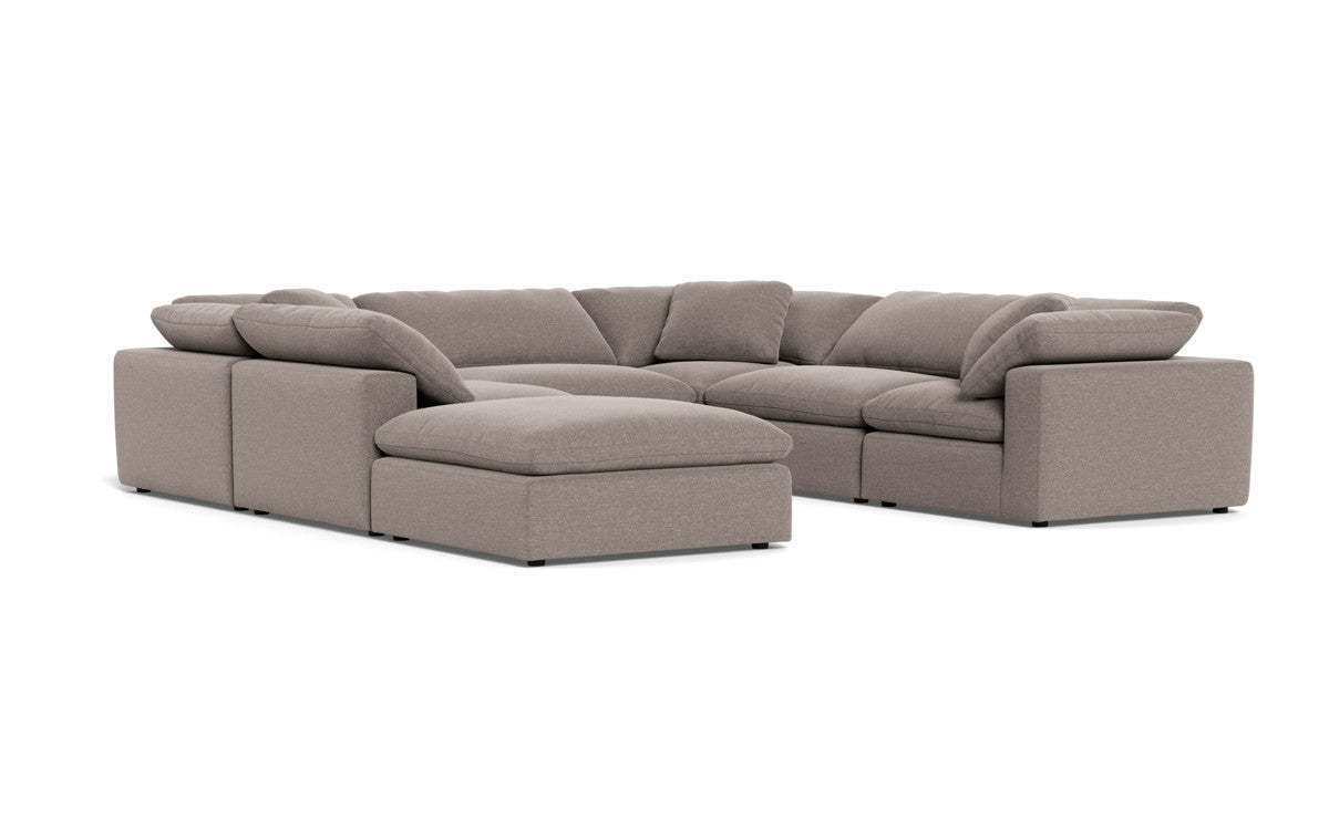 Fluffy 133.5" 6 Piece Sectional W/Ottoman - Bennett Praline