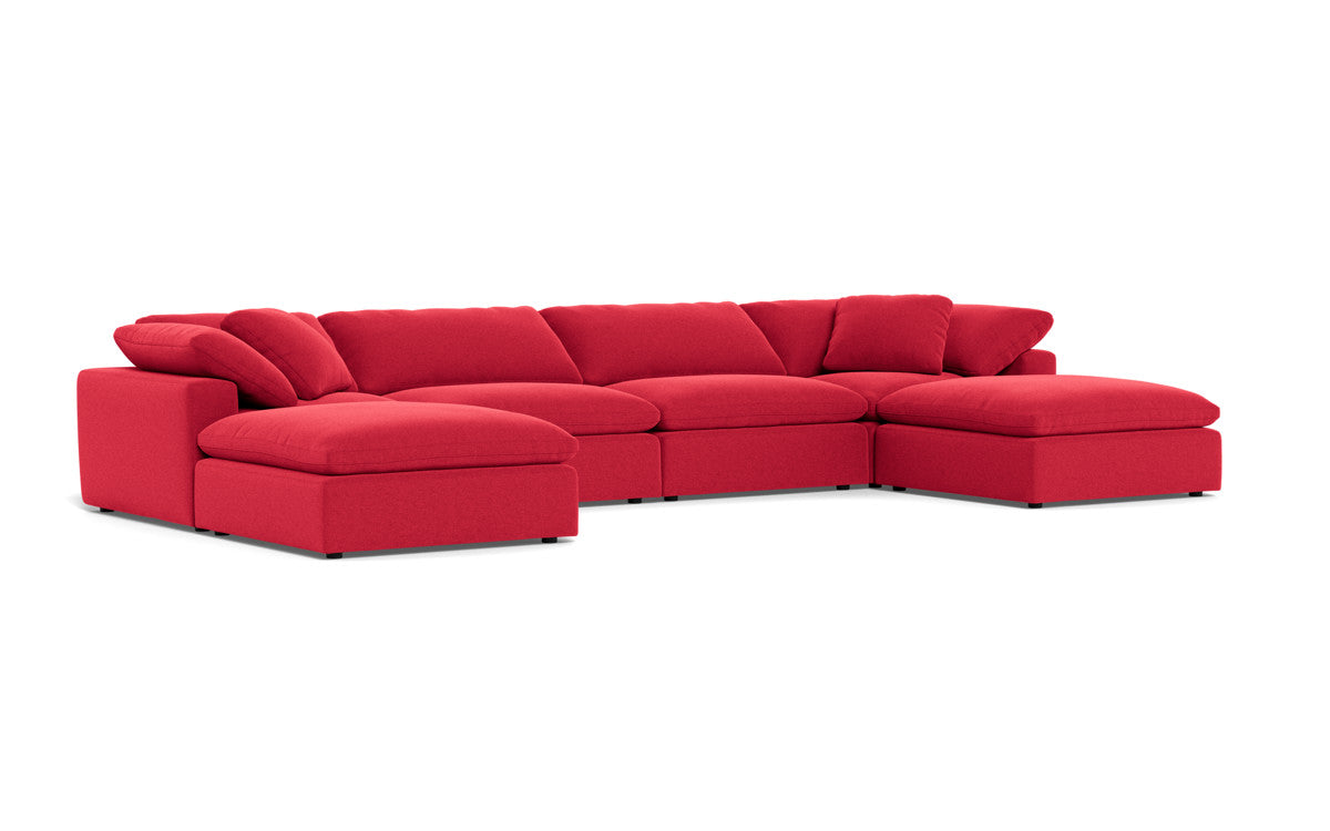 Fluffy 178" 4 Piece Sectional W/Double Otto - Bennett Red