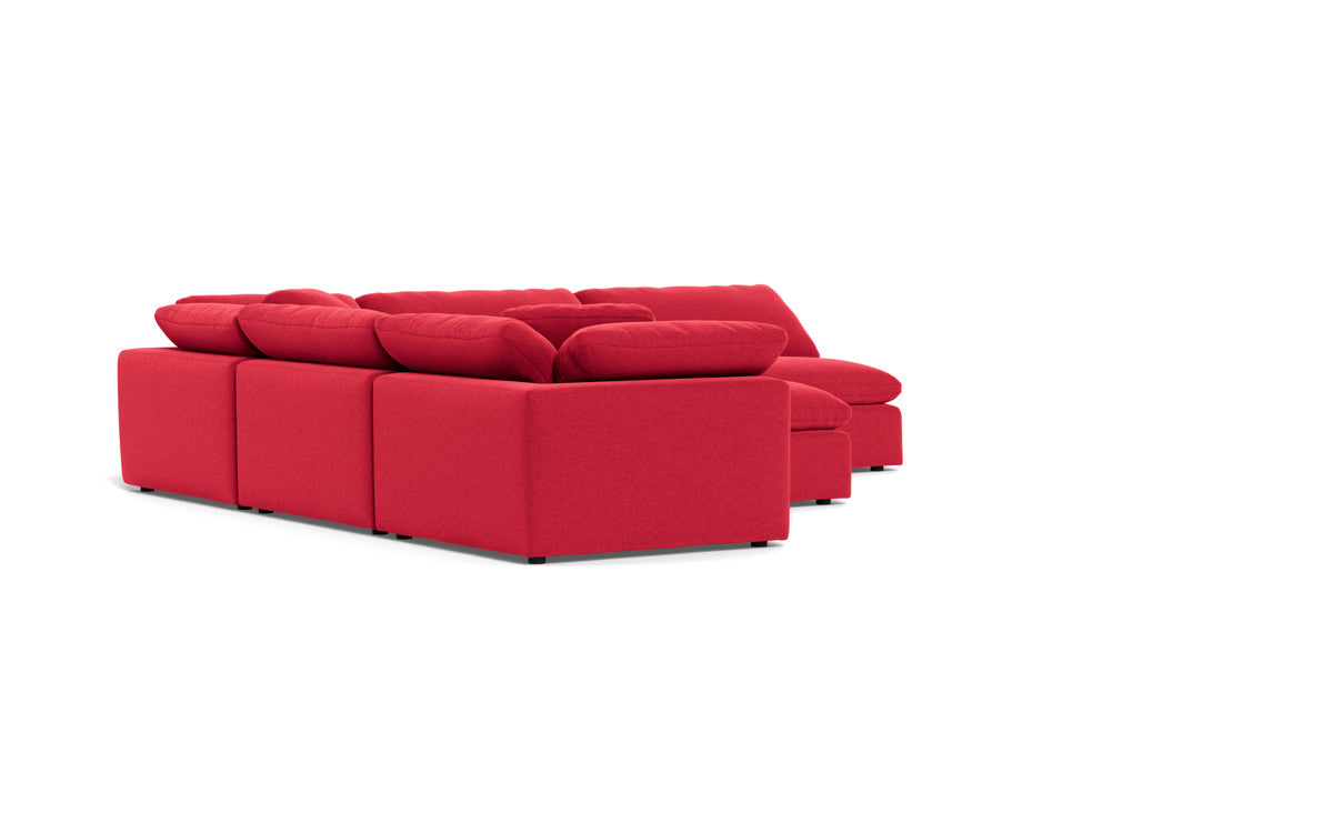 Fluffy 133.5" 5 Piece Sectional W/Ottoman - Bennett Red