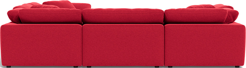 Fluffy 133.5" 6 Piece Sectional W/Ottoman - Bennett Red
