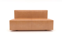 Brentwood 56" Leather Armless Loveseat - Hudson Lager