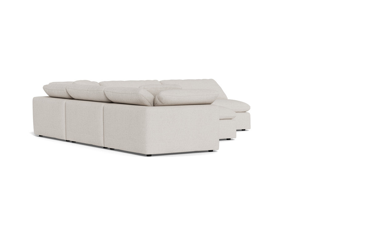 Fluffy 133.5" 5 Piece Sectional W/Ottoman - Camila Oyster