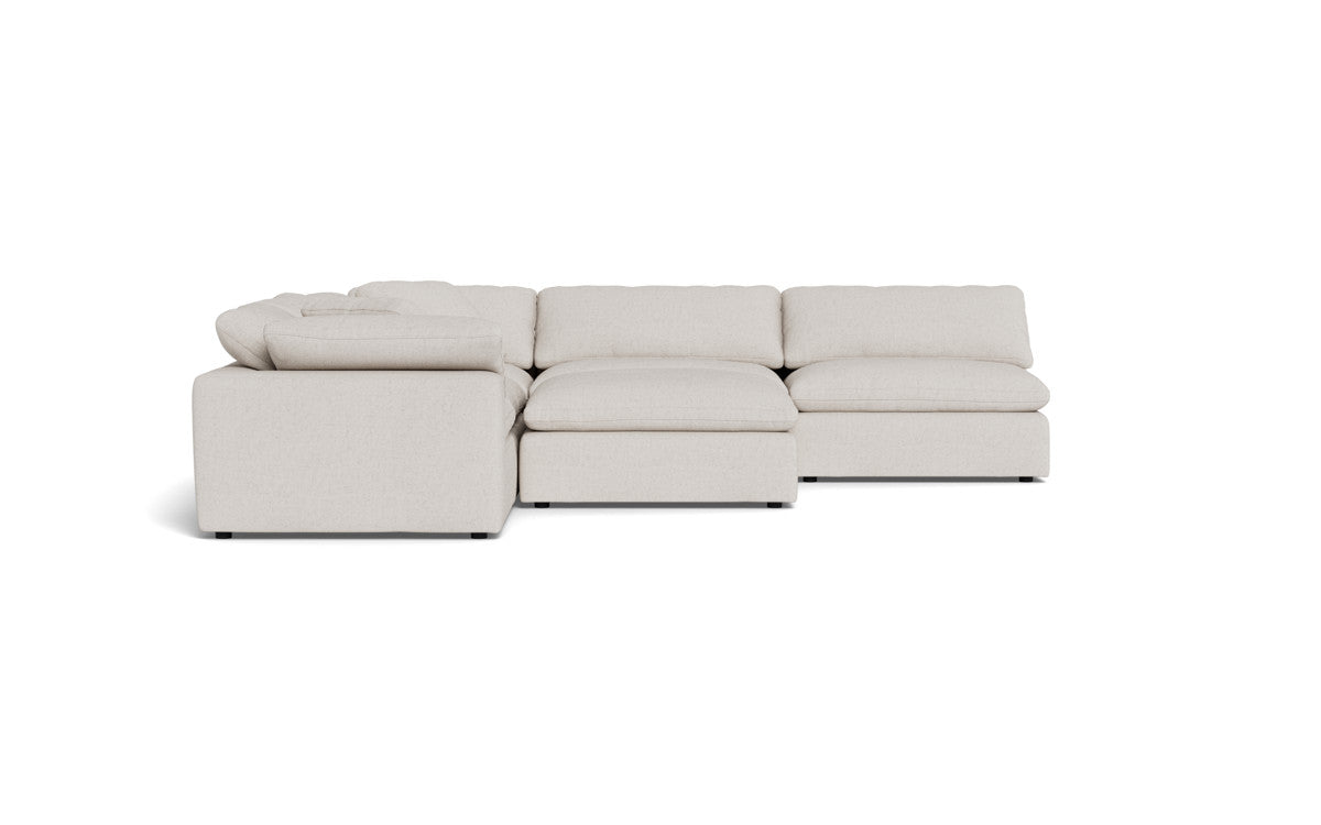 Fluffy 133.5" 5 Piece Sectional W/Ottoman - Camila Oyster