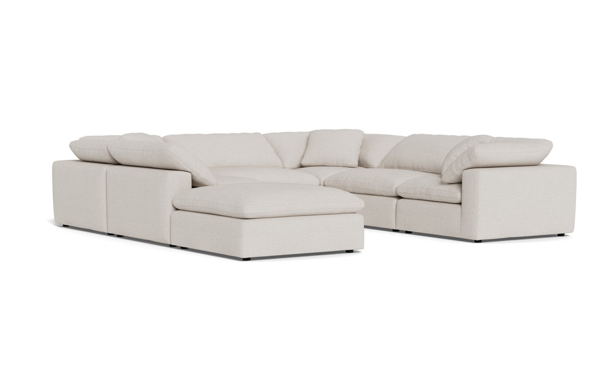 Fluffy 133.5" 6 Piece Sectional W/Ottoman - Camila Oyster