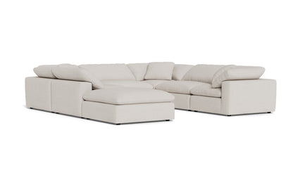 Fluffy 133.5" 6 Piece Sectional W/Ottoman - Camila Oyster