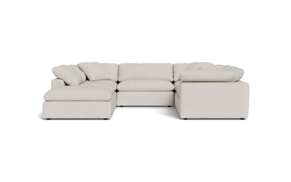 Fluffy 133.5" 6 Piece Sectional W/Ottoman - Camila Oyster