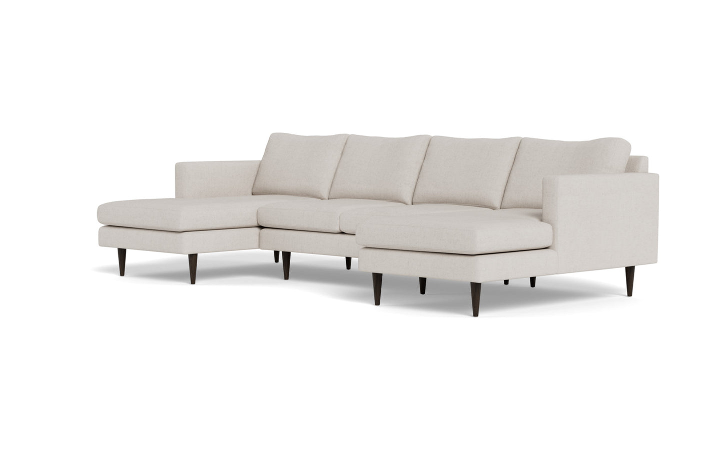 Wallace 126" Untufted Double Chaise U Sectional - Camila Oyster