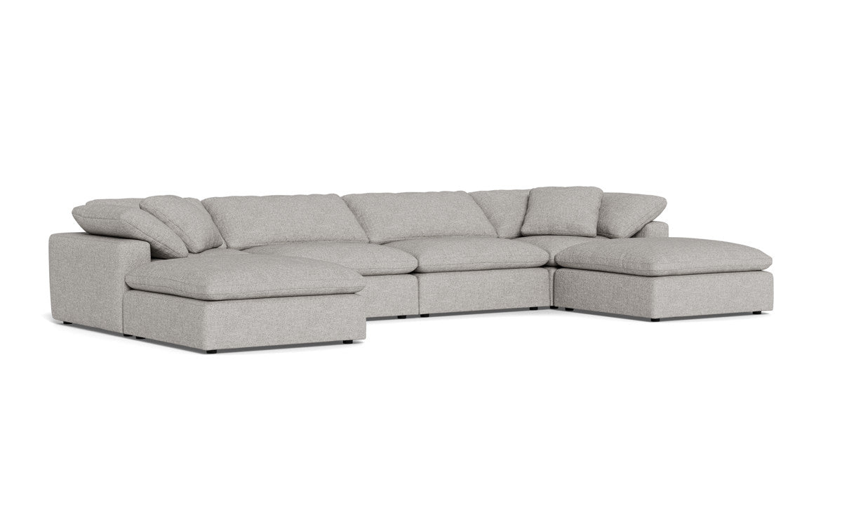 Fluffy 178" 4 Piece Sectional W/Double Otto - Camila Smoke