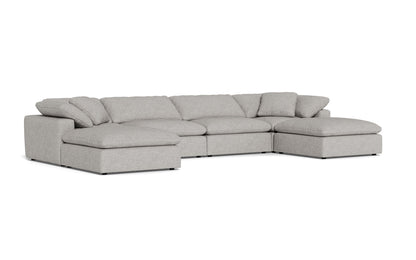 Fluffy 178" 4 Piece Sectional W/Double Otto - Camila Smoke