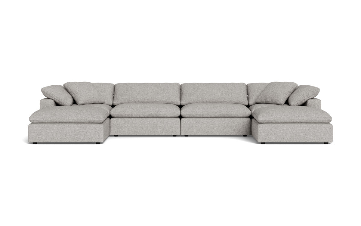 Fluffy 178" 4 Piece Sectional W/Double Otto - Camila Smoke