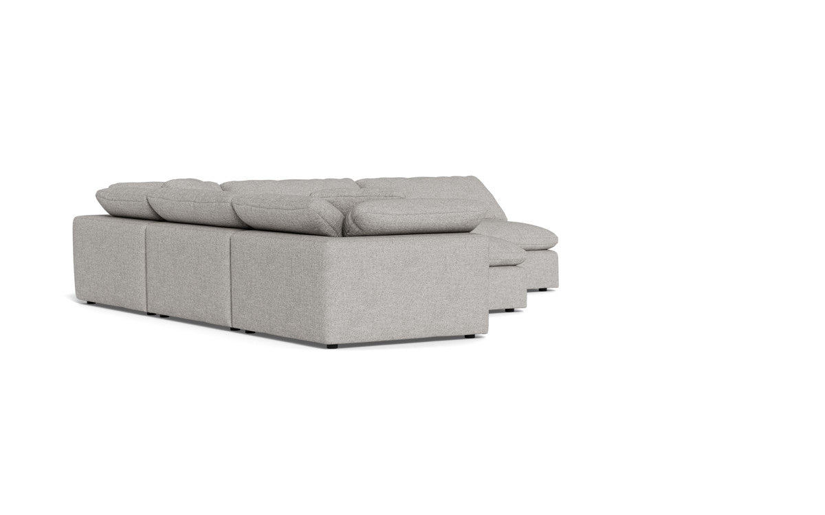 Fluffy 133.5" 5 Piece Sectional W/Ottoman - Camila Smoke