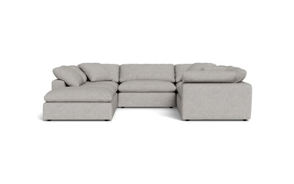 Fluffy 133.5" 6 Piece Sectional W/Ottoman - Camila Smoke