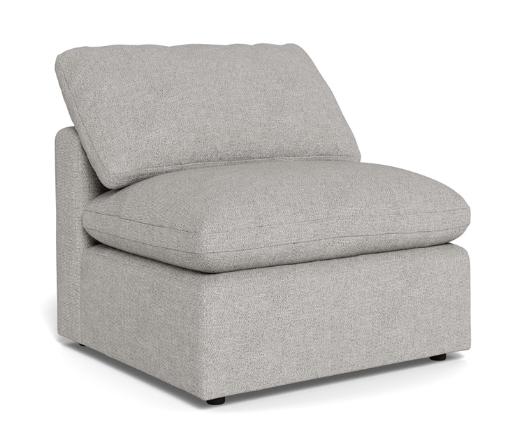 Fluffy Small Armless Chair - Camila Smoke