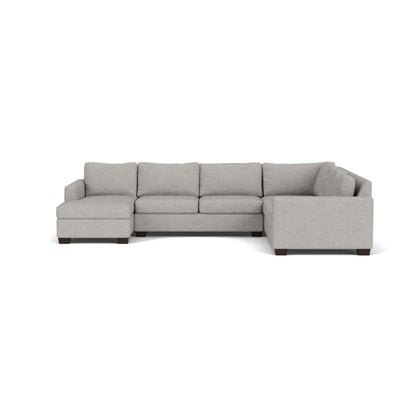 Track 141" Corner Sectionals w. Left Chaise - Camila Smoke