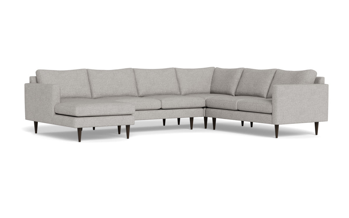 Wallace 130" Untufted Corner Sectionals w. Left Chaise - Camila Smoke