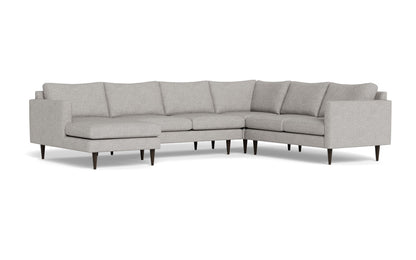 Wallace 130" Untufted Corner Sectionals w. Left Chaise - Camila Smoke