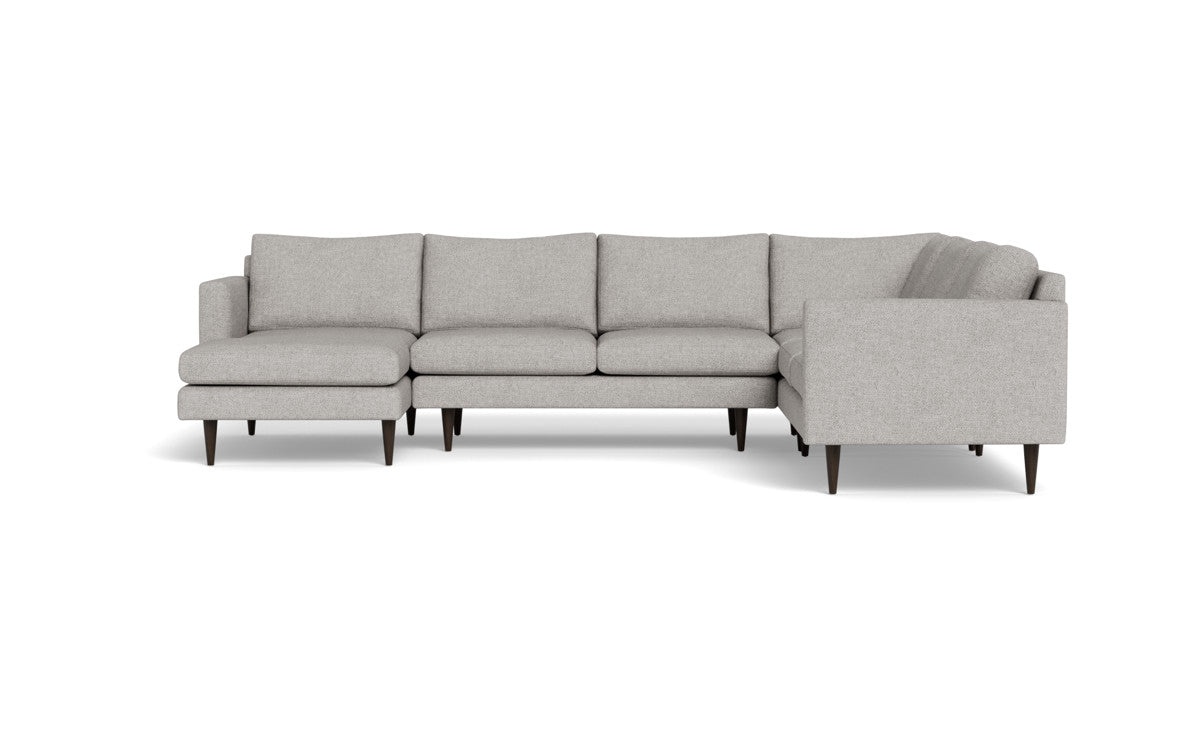 Wallace 130" Untufted Corner Sectionals w. Left Chaise - Camila Smoke