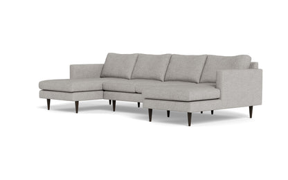 Wallace 126" Untufted Double Chaise U Sectional - Camila Smoke