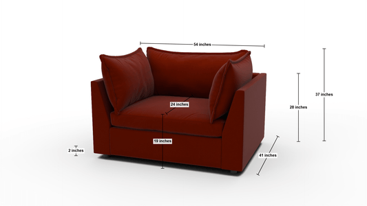 Cherrywood 54" Arm Chair - Dimensions - Superb Rust