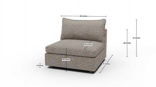 Cherrywood Armless Chair - Dimensions - Cordova Eclipse