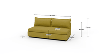 Cherrywood Armless Loveseat - Dimensions - Dream Apple